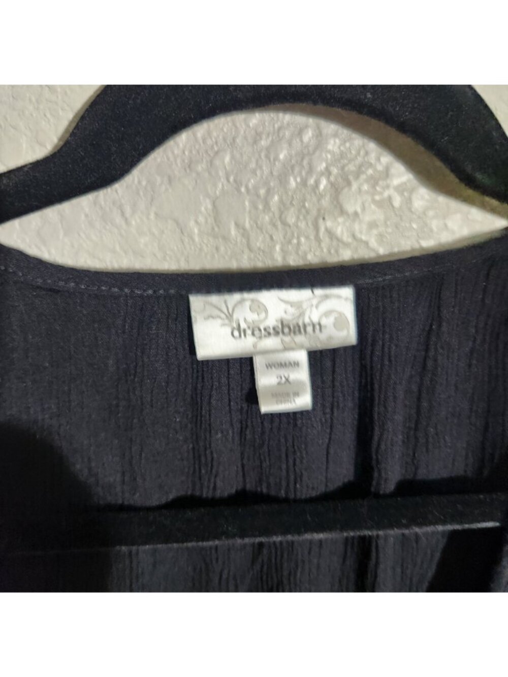 Dressbarn Dress Embroidered Boho Womens Tunic Top 2X Black - Picture 3 of 14